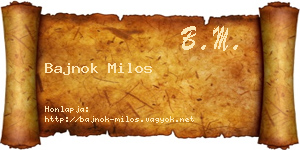 Bajnok Milos névjegykártya